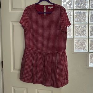 Madewell red drop waist dress